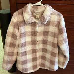 Mountain Ridge Women's Lavender Plaid Teddy Jacket